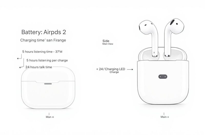 czas pracy baterii airpods 2