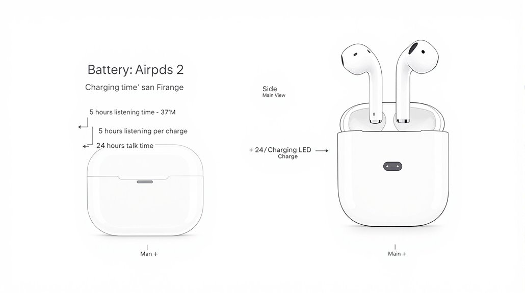 czas pracy baterii airpods 2