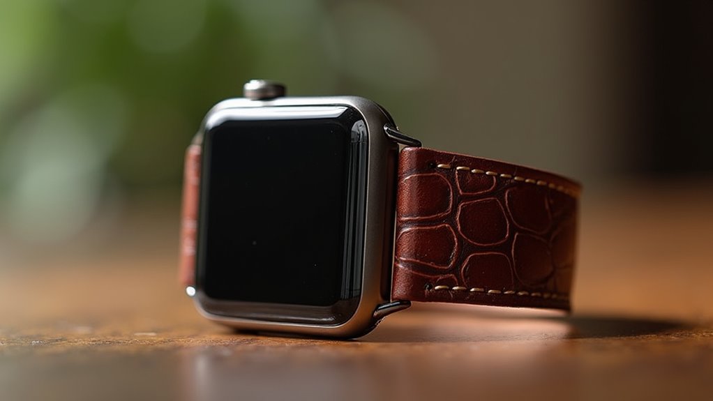 skórzany pasek o fakturze jaszczurki