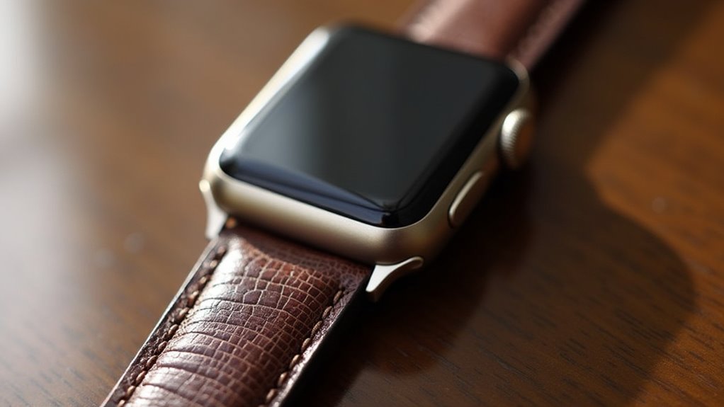 stylowy pasek ze skóry o fakturze krokodyla