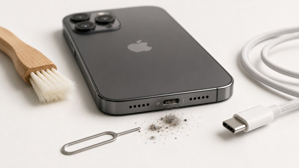 Kurz i kłaczki powodują luźne połączenie portu ładowania iPhone'a