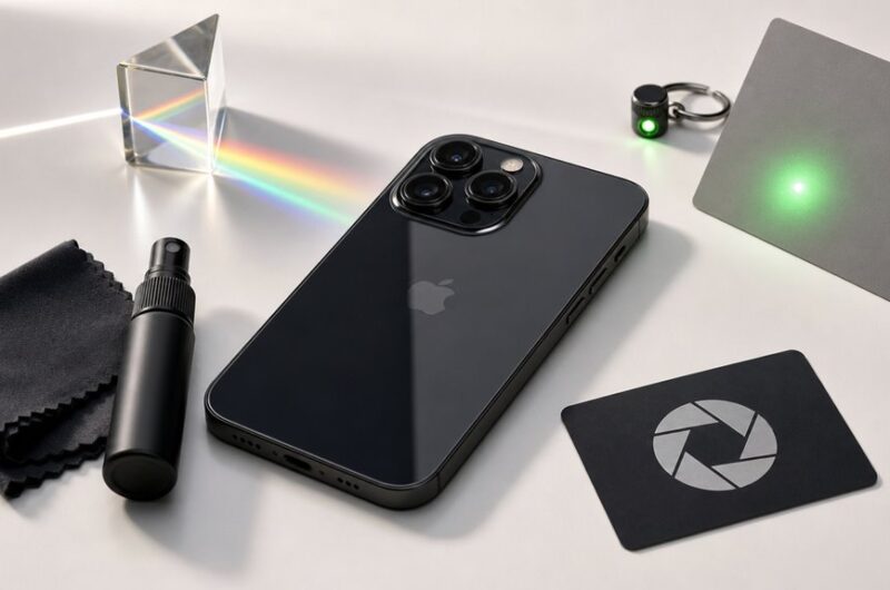 iPhone nocne zdjęcia zielone plamki