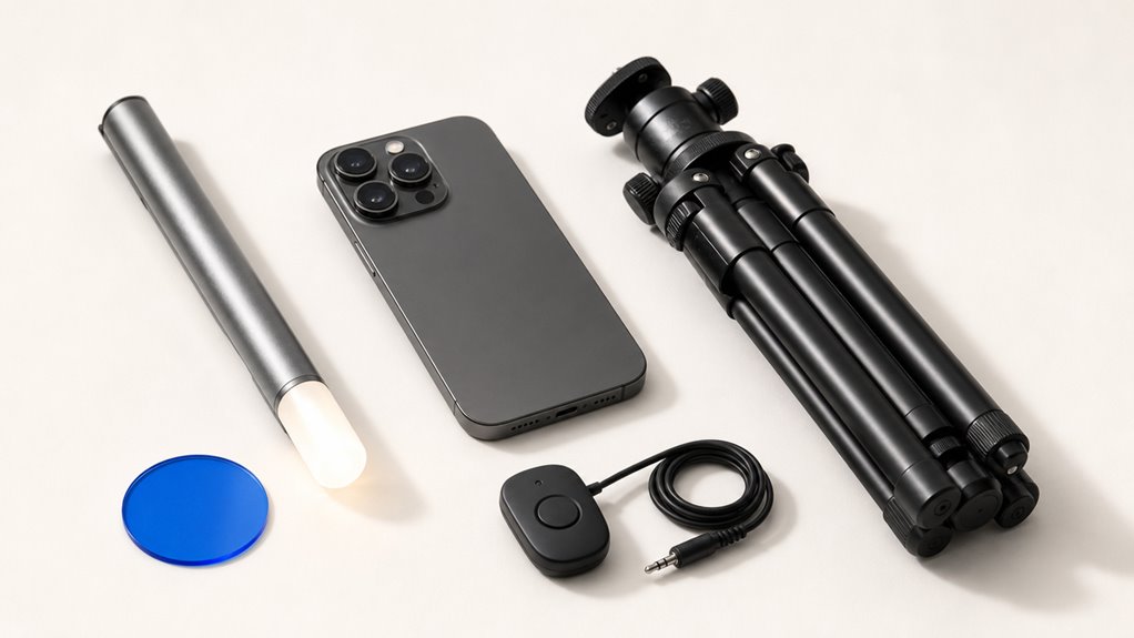 fotografia smug świetlnych sprzęt iPhone statyw światło aplikacje